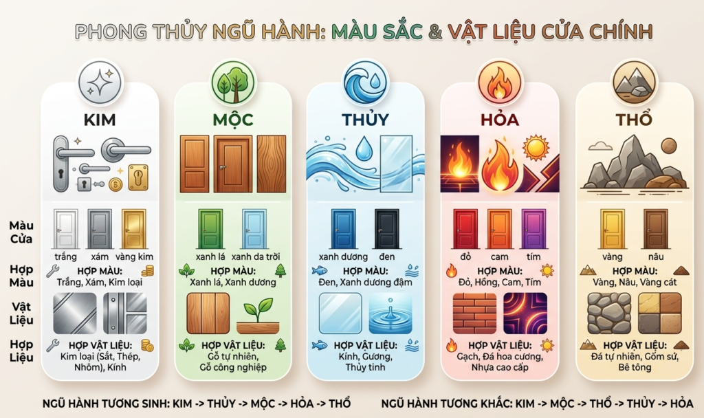 Hướng dẫn chọn cửa theo phong thủy hợp mệnh, hợp tuổi
