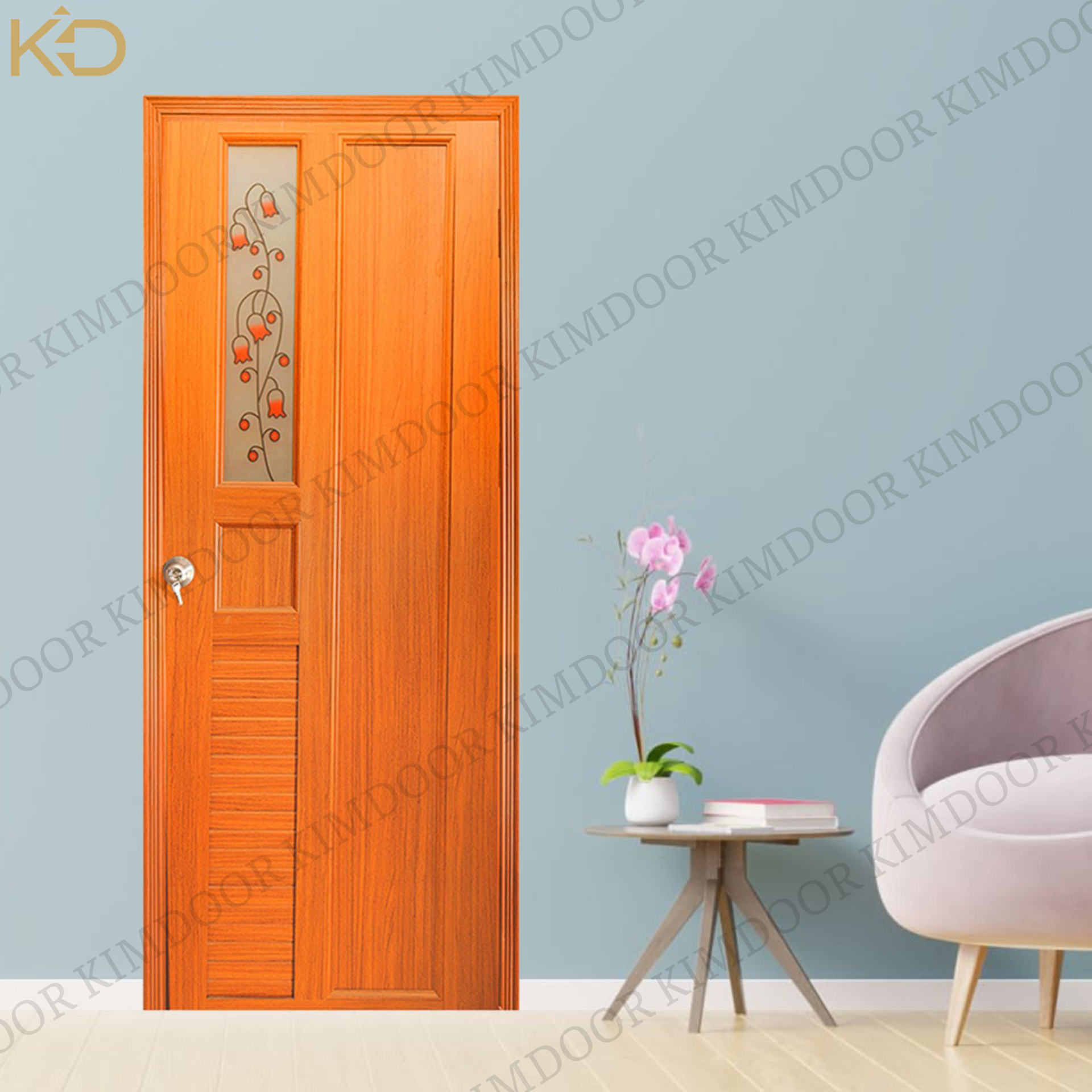Cửa nhựa giả gỗ ghép thanh KD19.26