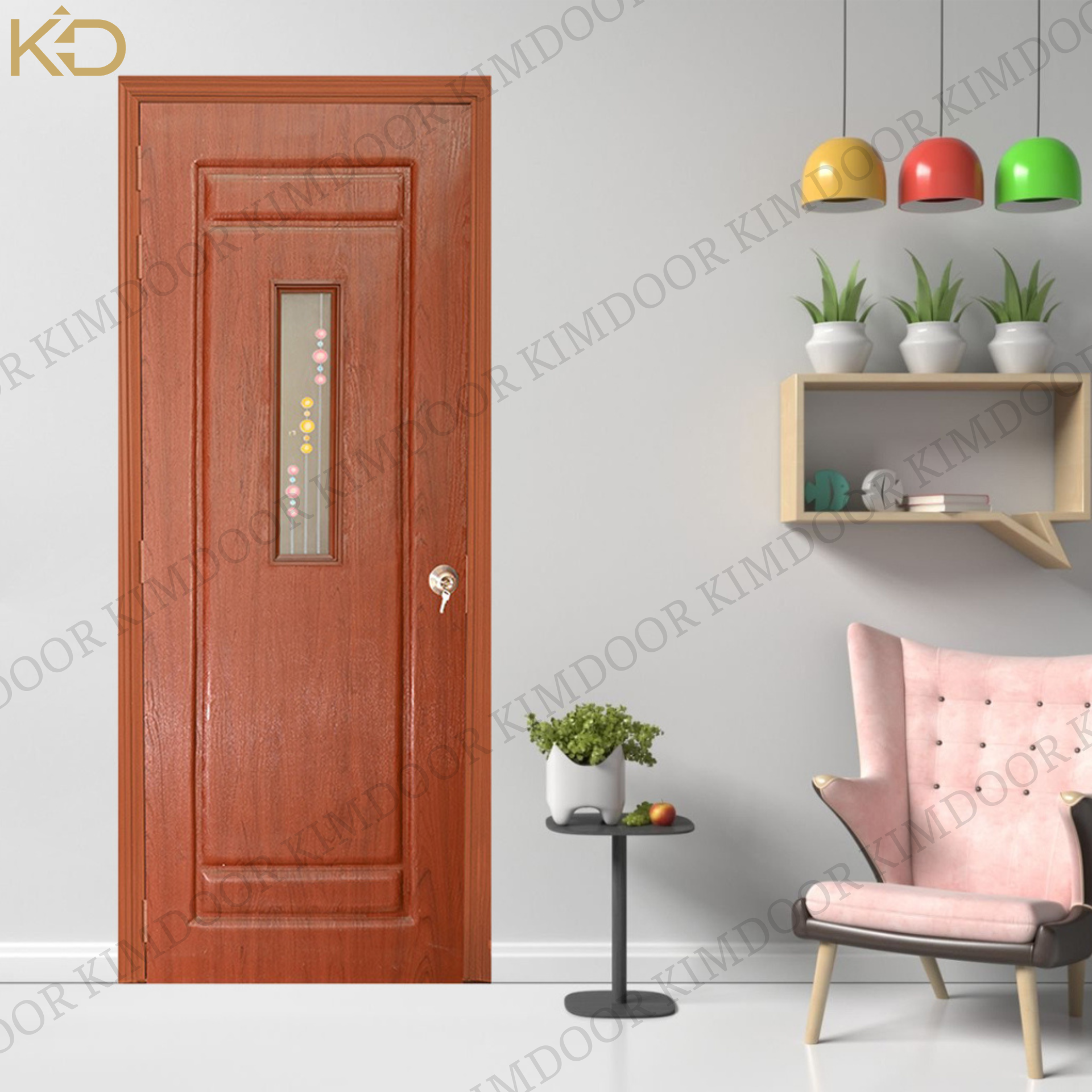 Cửa nhựa giả gỗ ghép thanh KD22.26