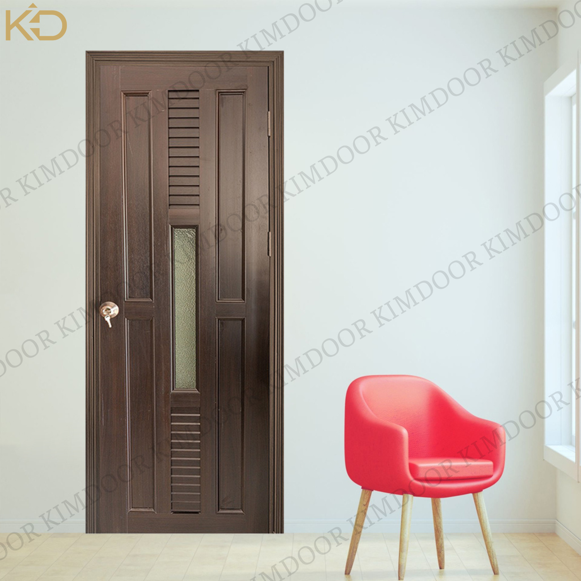 Cửa nhựa giả gỗ ghép thanh KD24.26