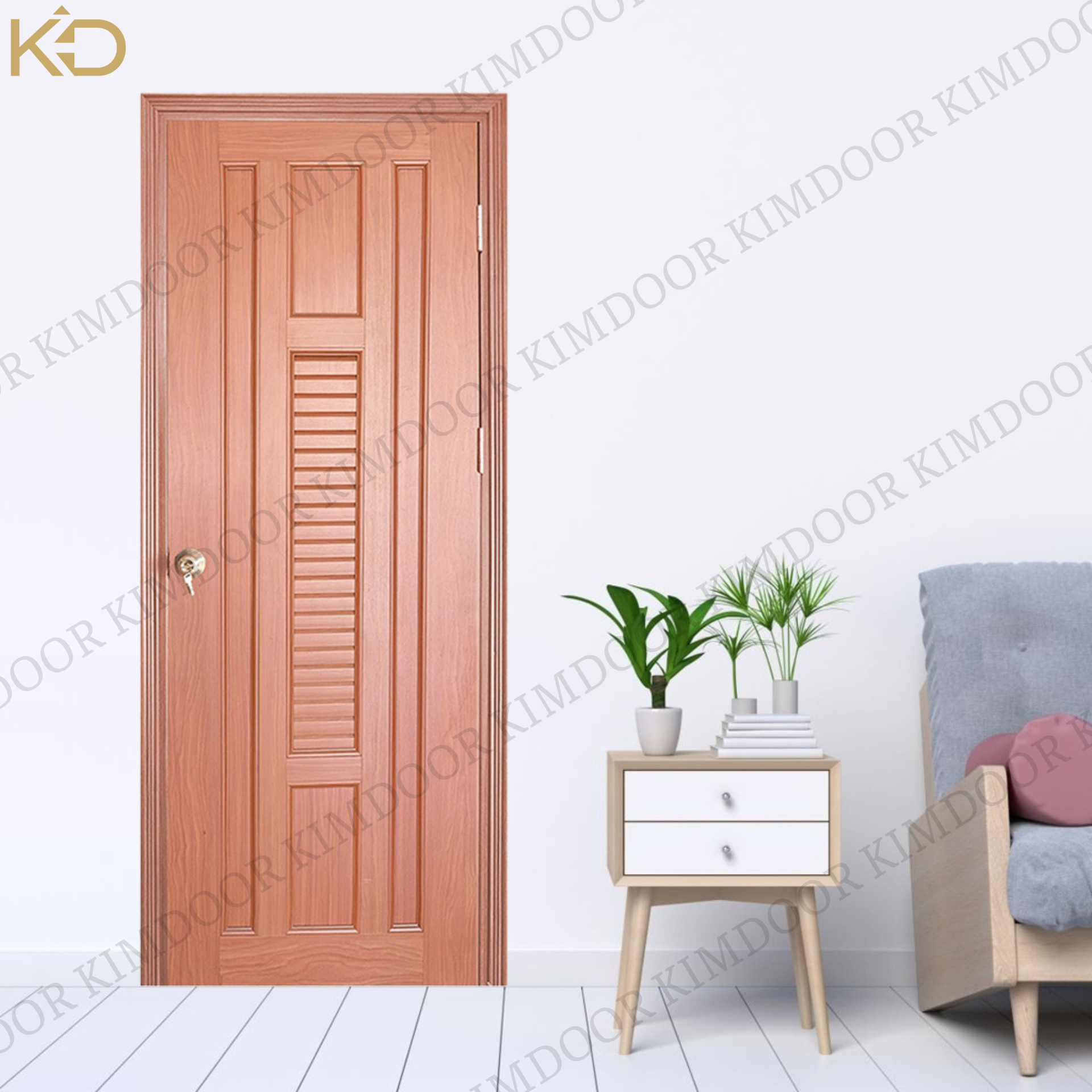 Cửa nhựa giả gỗ ghép thanh KD25.26