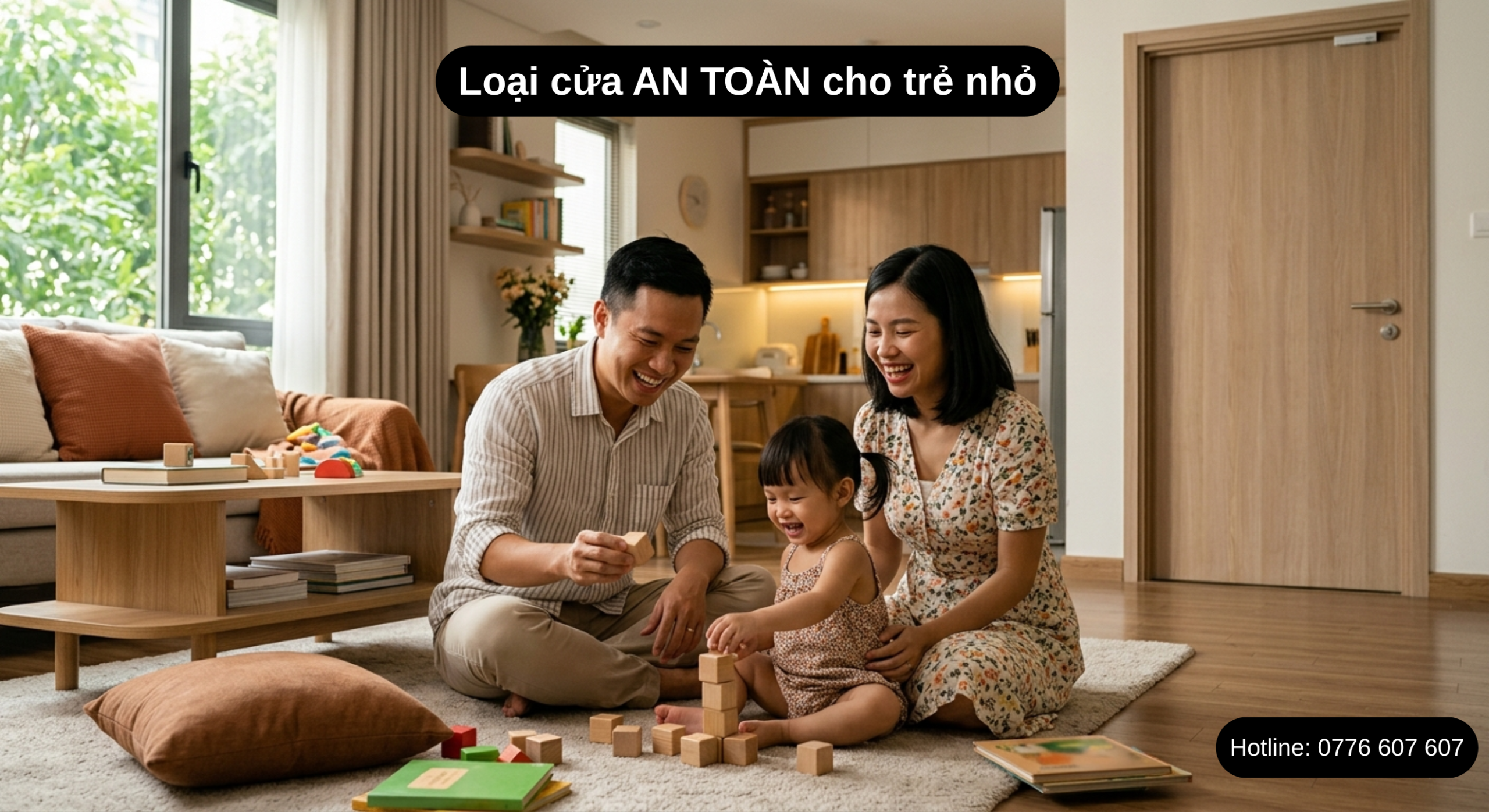 Cửa nội thất cho nhà có trẻ nhỏ