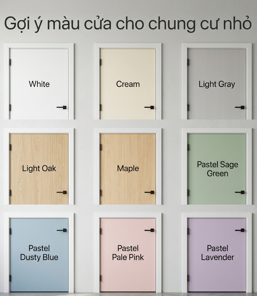 Cách chọn màu cửa cho chung cư nhỏ