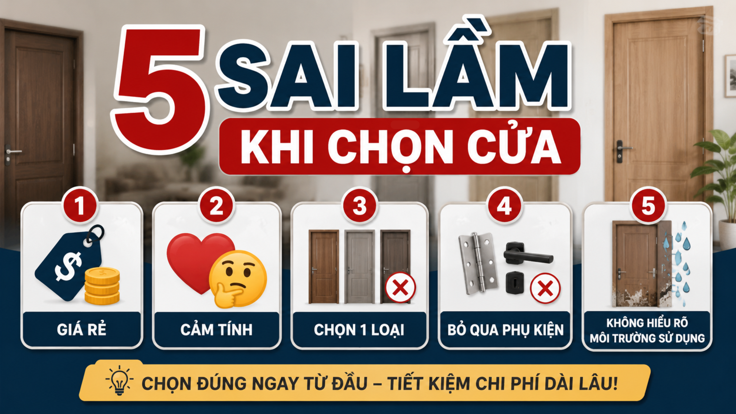 5 sai lầm khi chọn cửa nhà khiến bạn tốn tiền oan